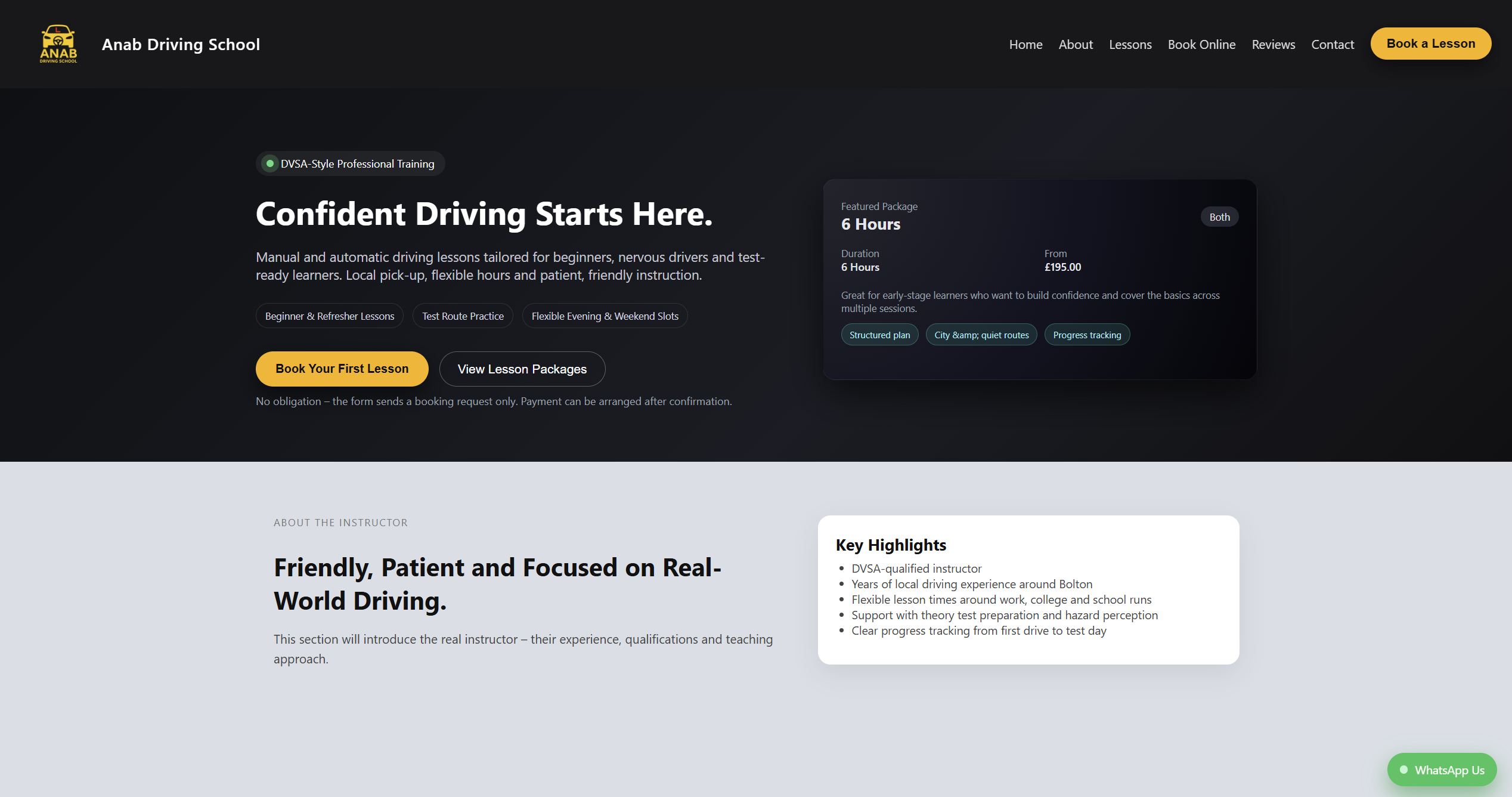 Anab Driving School Website